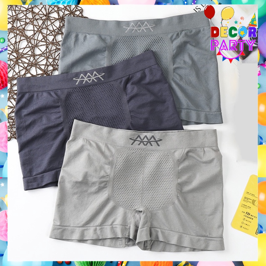 DP Celana Dalam Boxer Pria 3 Gunung Kolor Pendek Polos Cowok Underwear Man Daleman Sempak