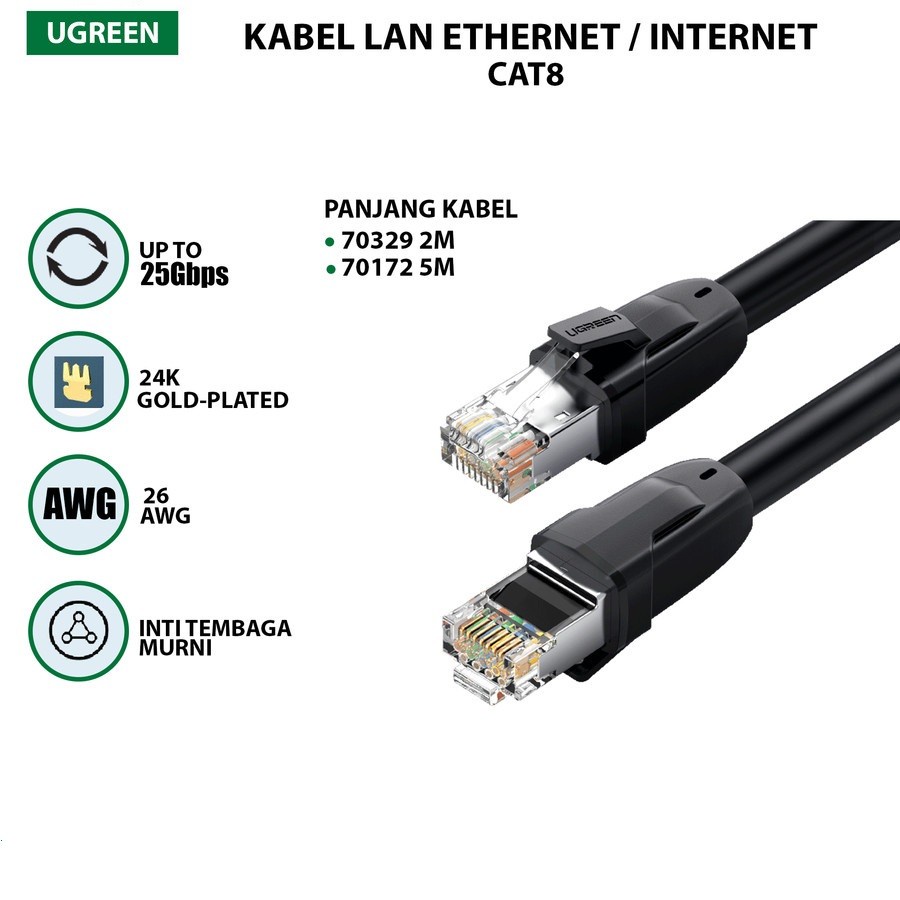 Kabel Cat8 UGREEN Ethernet Cable RJ 45 Network Cable UTP - 70329 / 70172