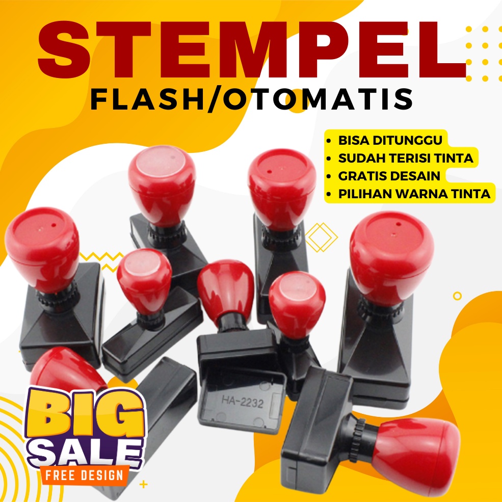 Stempel Flash/Otomatis Untuk Perusahaan Toko Instansi Sekolah Organisasi CV PT Tanda Tangan Nama dan