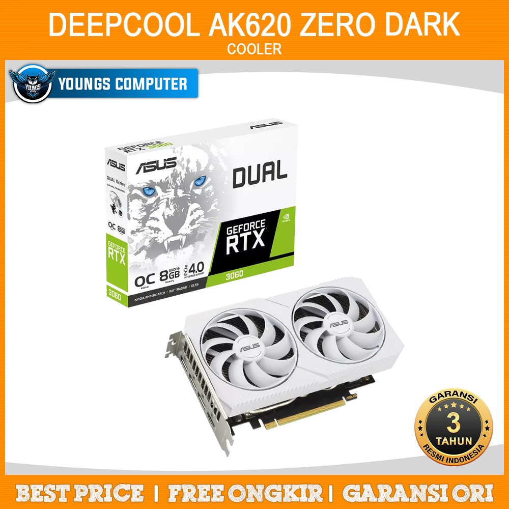 VGA ASUS GeForce RTX 3060 DUAL WHITE OC 8GB GDDR6 | RTX3060 8GB DDR6