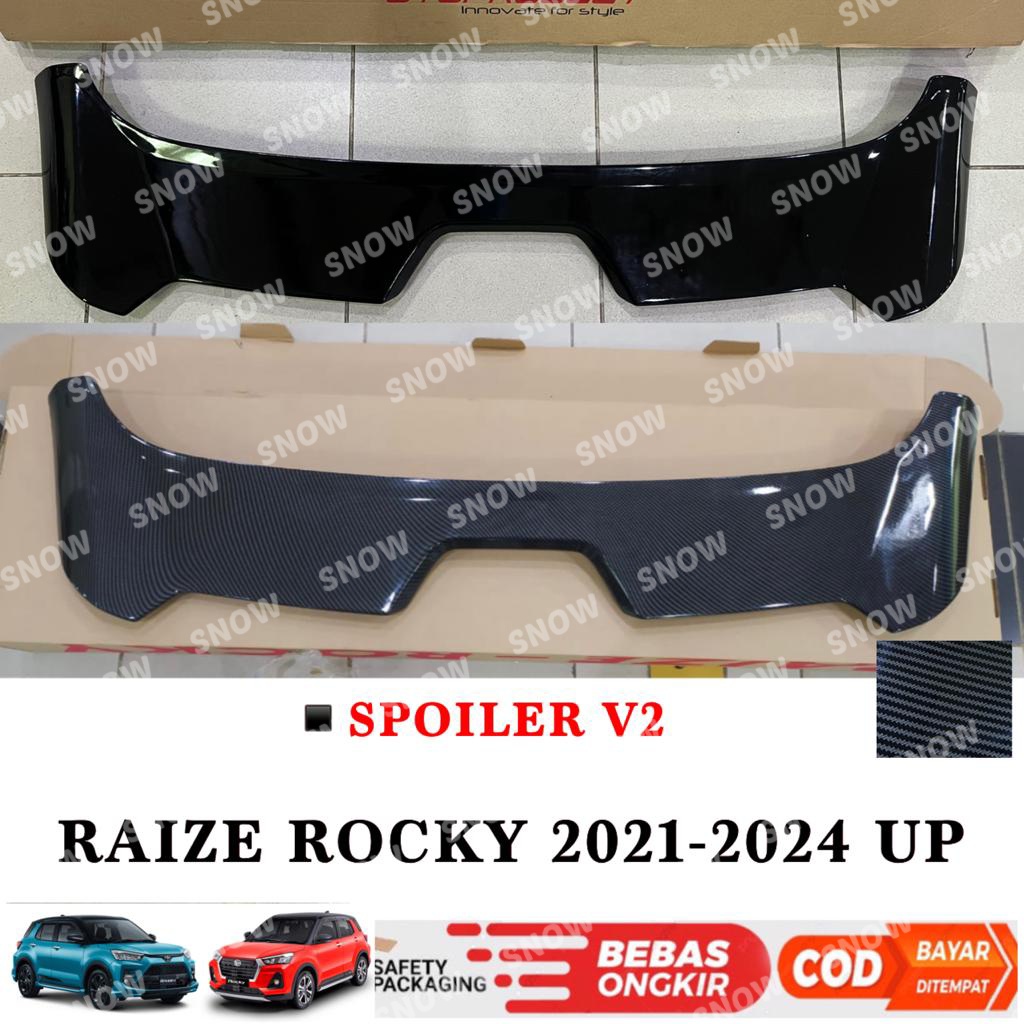 Spoiler Belakang Raize Rocky 2021 2023 2024 UP V2 Hitam Carbon