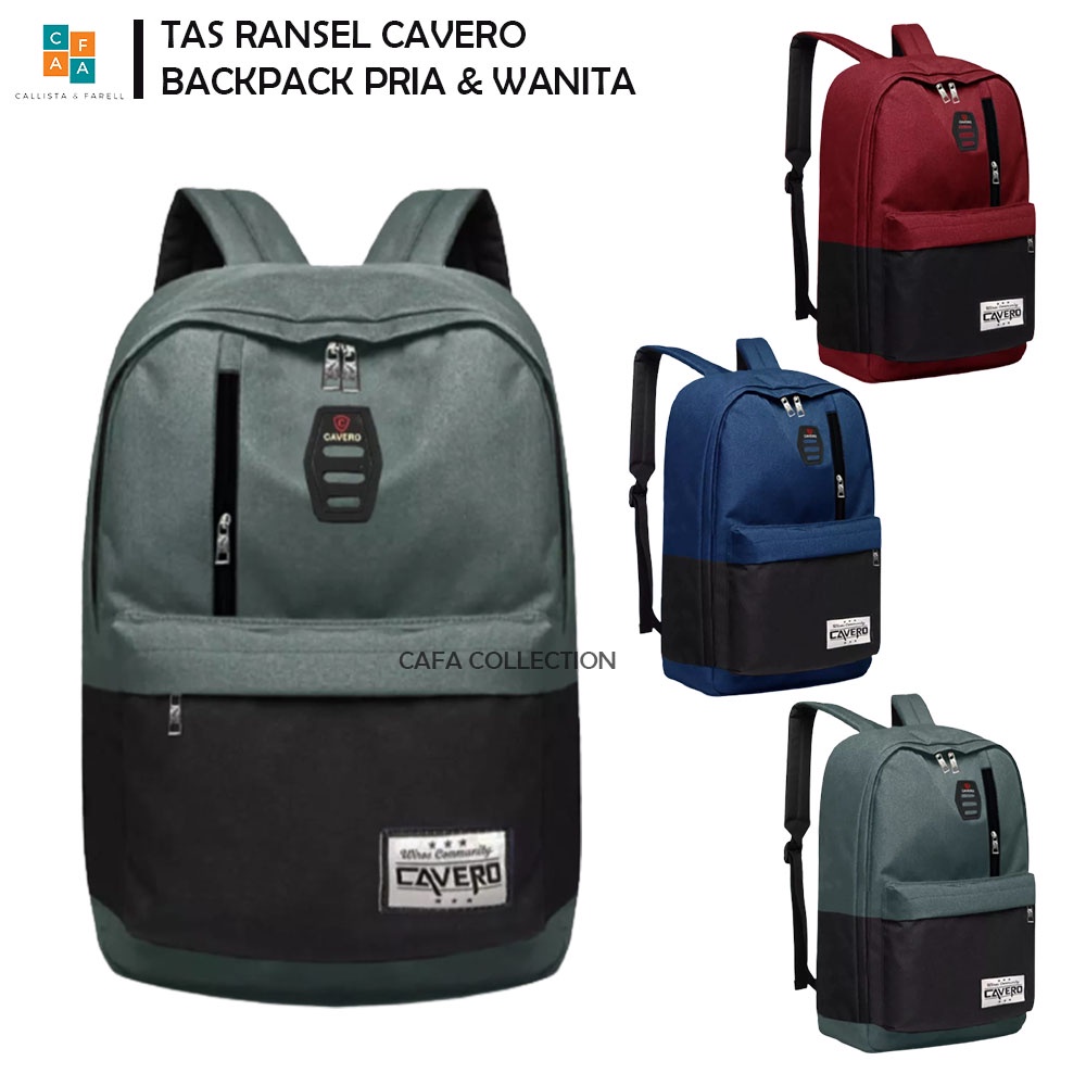 RANSEL CAVERO / BACKPACK PRIA &amp; WANITA / TAS SEKOLAH / TAS KERJA / RANSEL LAPTOP