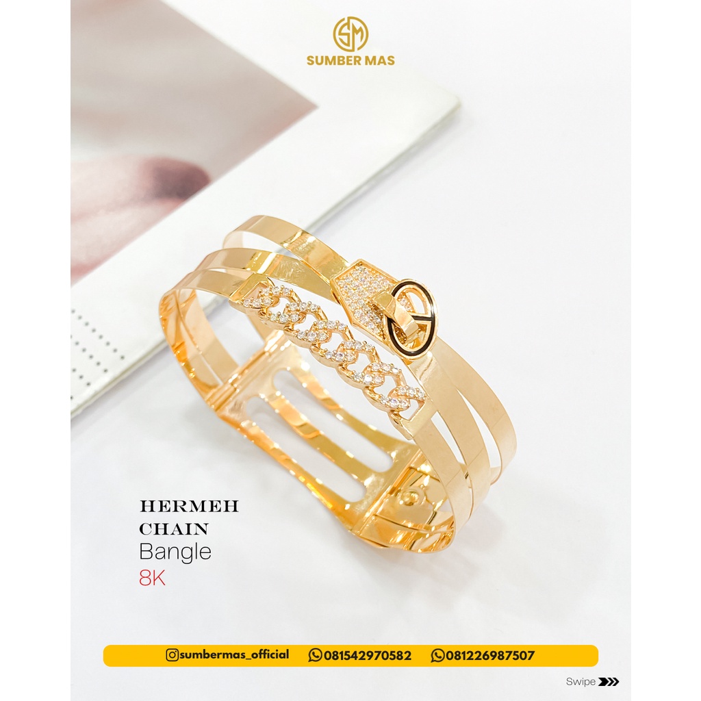 HERMEH CHAIN &amp; VRCS STYLE BANGLE 8K - SUMBER MAS