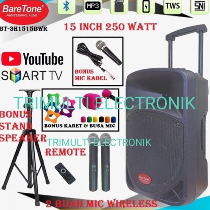 Baretone 15 Bwr Speaker Aktif Portable Bluetooth Meeting Bt-3H1515Bwr