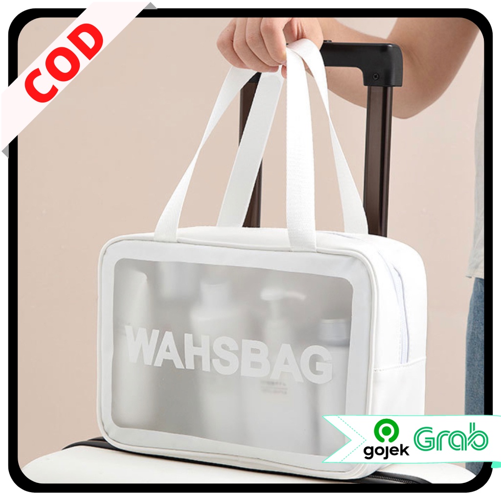 KAISSO - TAS KOSMETIK WASHBAG POUCH MAKEUP TRANSPARAN / TAS KOSMETIK WASHBAG WATERPROOF / TRAVEL POUCH MAKEUP ORGANIZER