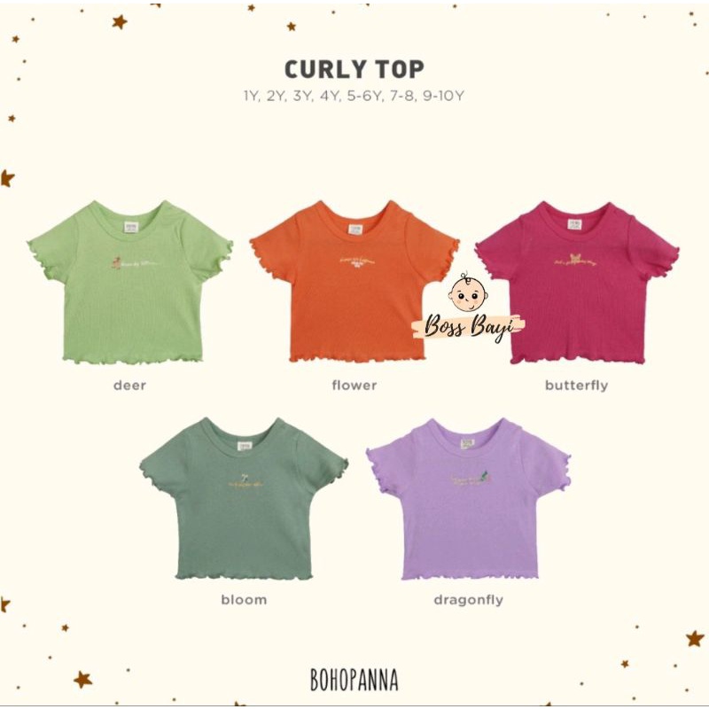 BOHOPANNA - Curly Crop Top / Baju Atasan Anak Perempuan