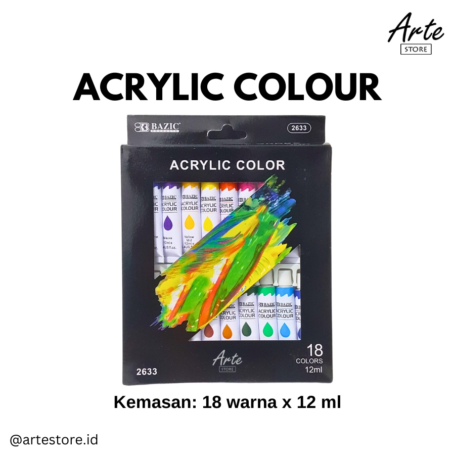 Cat Akrilik - BAZIC Acrylic Set 18 Warna