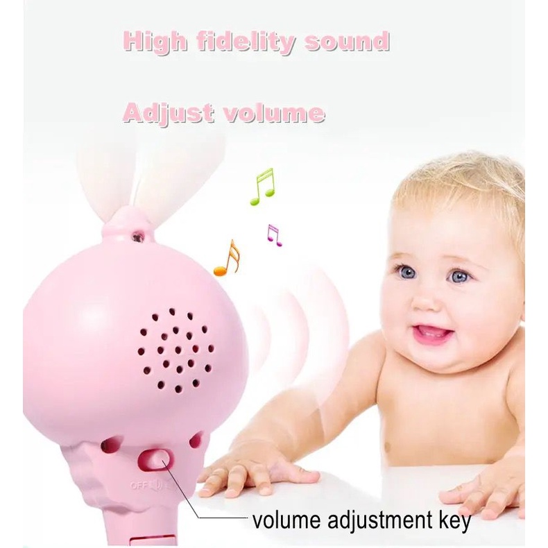 Baby rattle teether with light and sound