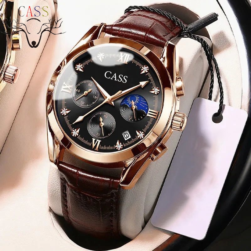 Jam Tangan Pria Casual Anti Air  Multi -fungsional Waterproof Luminous Luminous Leather Luxury Men's