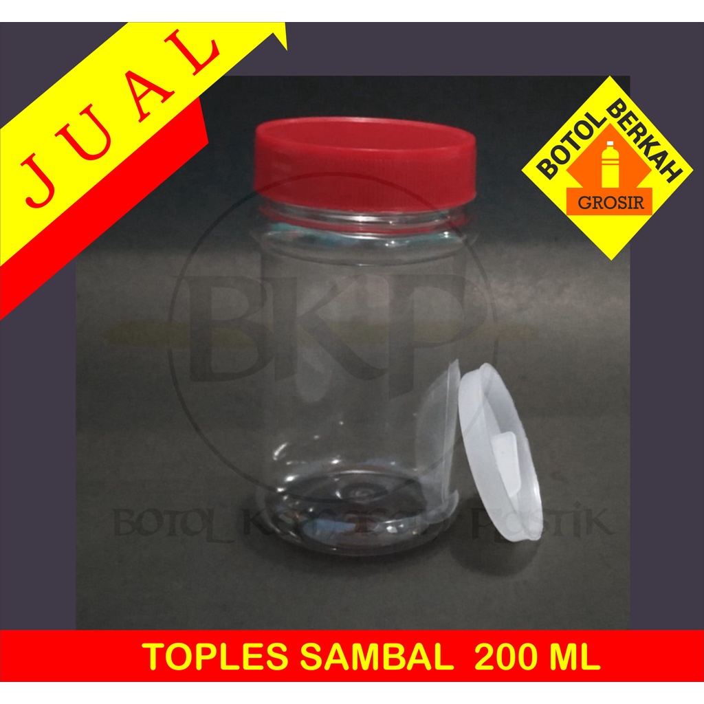 Toples sambal 200 ml murah toples sambel toples plastik murah botol kemasan