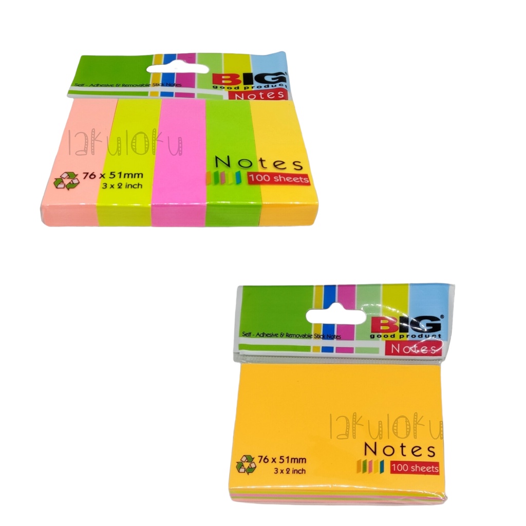 

Sticky Notes / POST IT / Stiker Pembatas Buku BIG & Linko polos (76 x 51)