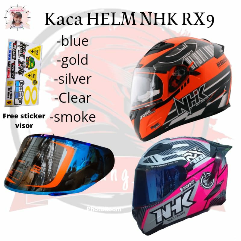 COD KACA HELM FLAT VISOR IRIDIUM NHK RX9 + GM RACEPRO flat visor NHK GP 1000 VISOR HELMET