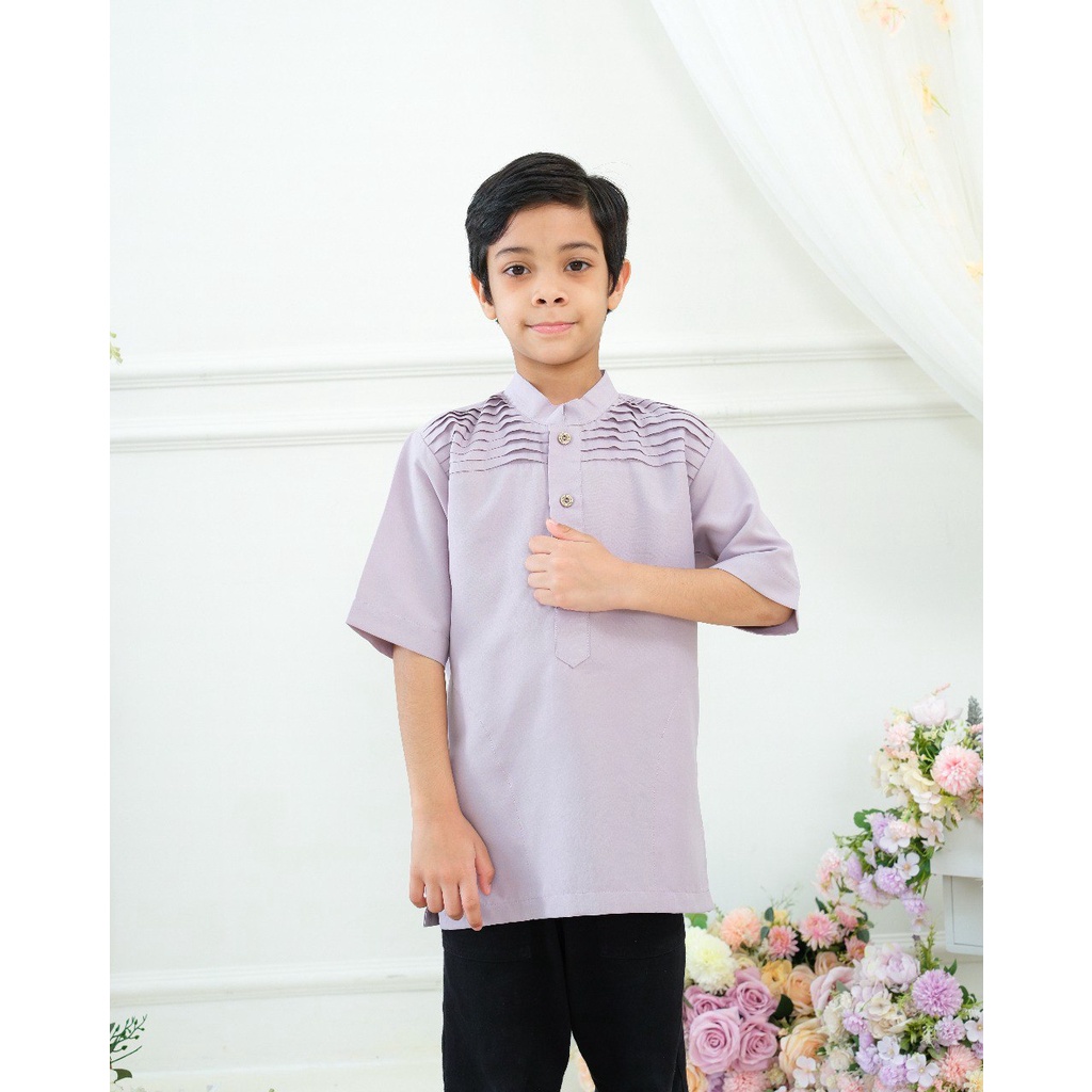 Faaz Kemko - Kemeja Koko Kids Lengan Pendek Stylish by Riskirich