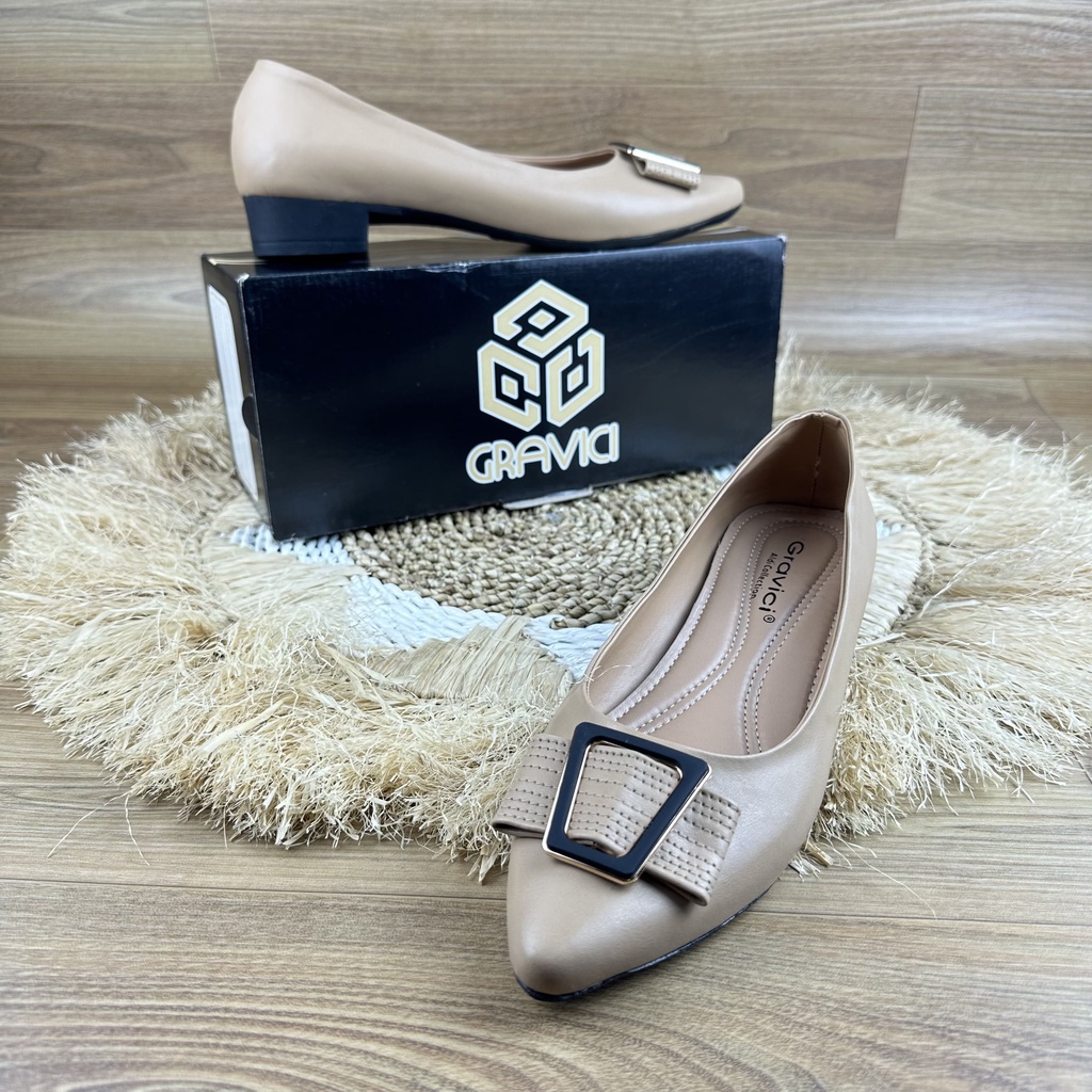 GRAVICI - Sepatu Slip On Mules Wanita Bahan Sintetis Import PO-14