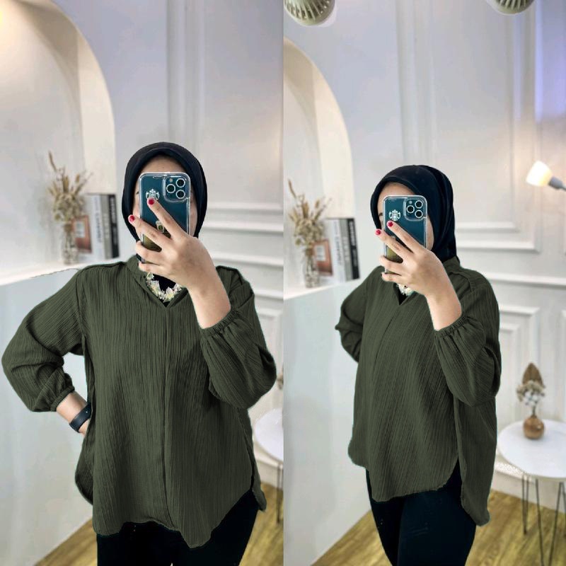 Livia Blouse - Atasan Wanita Polos - Blouse Lady Crush - Outer Wanita