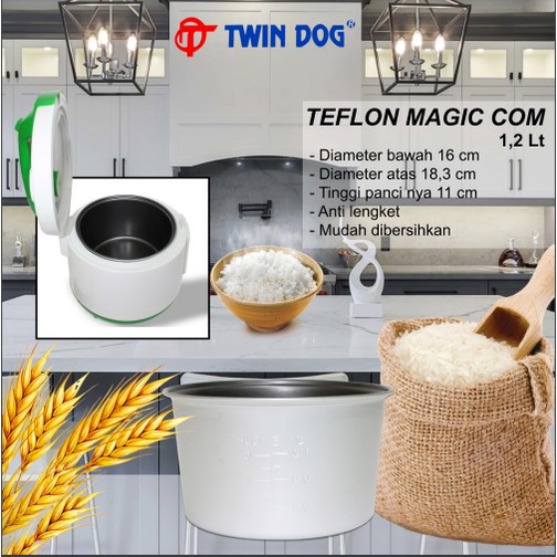 Rizkyonline88 Teflon magic com rice cooker 1,2 dan 1,8 liter