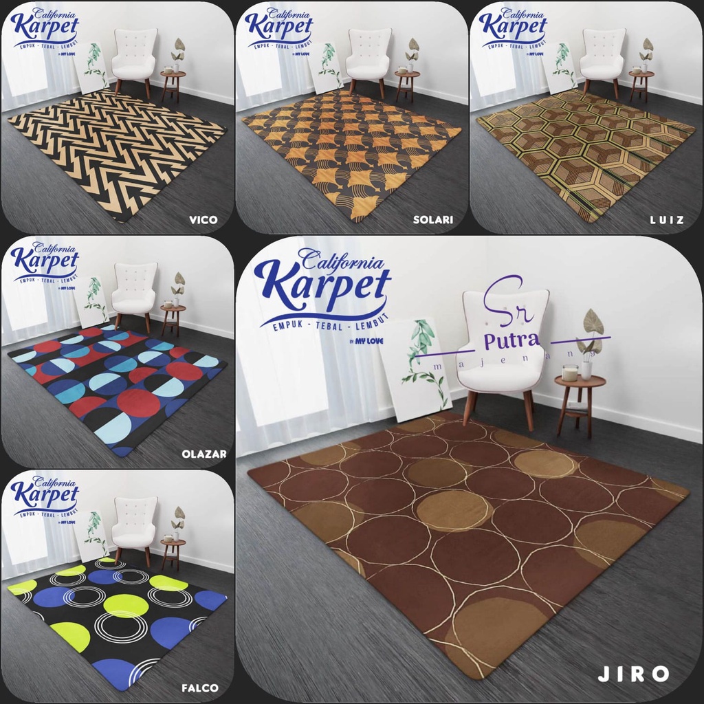 Karpet Malaysia California From My Love Ukuran 150 x 190 Anti Slip