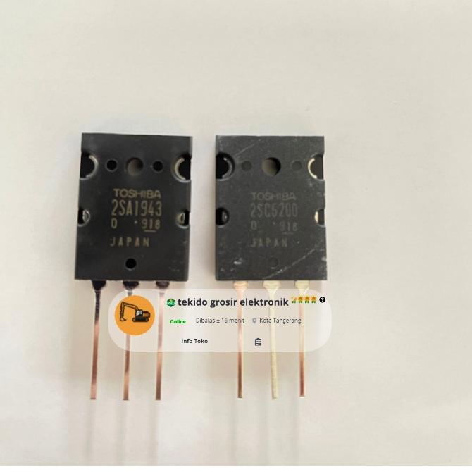 (COD )NEW_PRODUCT Transistor 1943 5200 SA1943 SC5200 TOSHIBA HARGA 1SET 1 SET KODE LOT 918