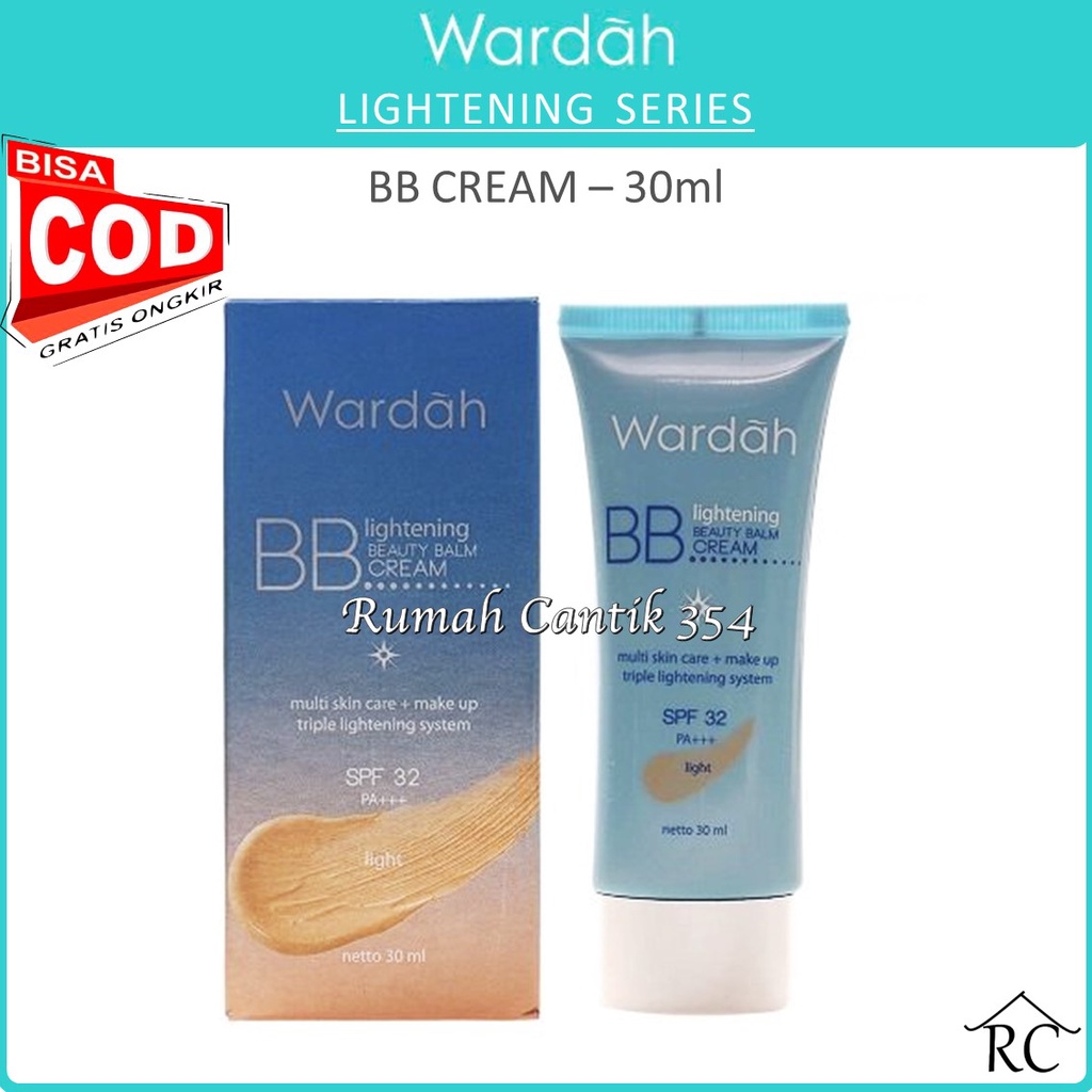 Rumah Cantik Wardah Lightening BB Cream 30 ml - SPF 32 PA+++, Licorice Extract dan Vitamin B3 - Bisa COD #rumahcantik354