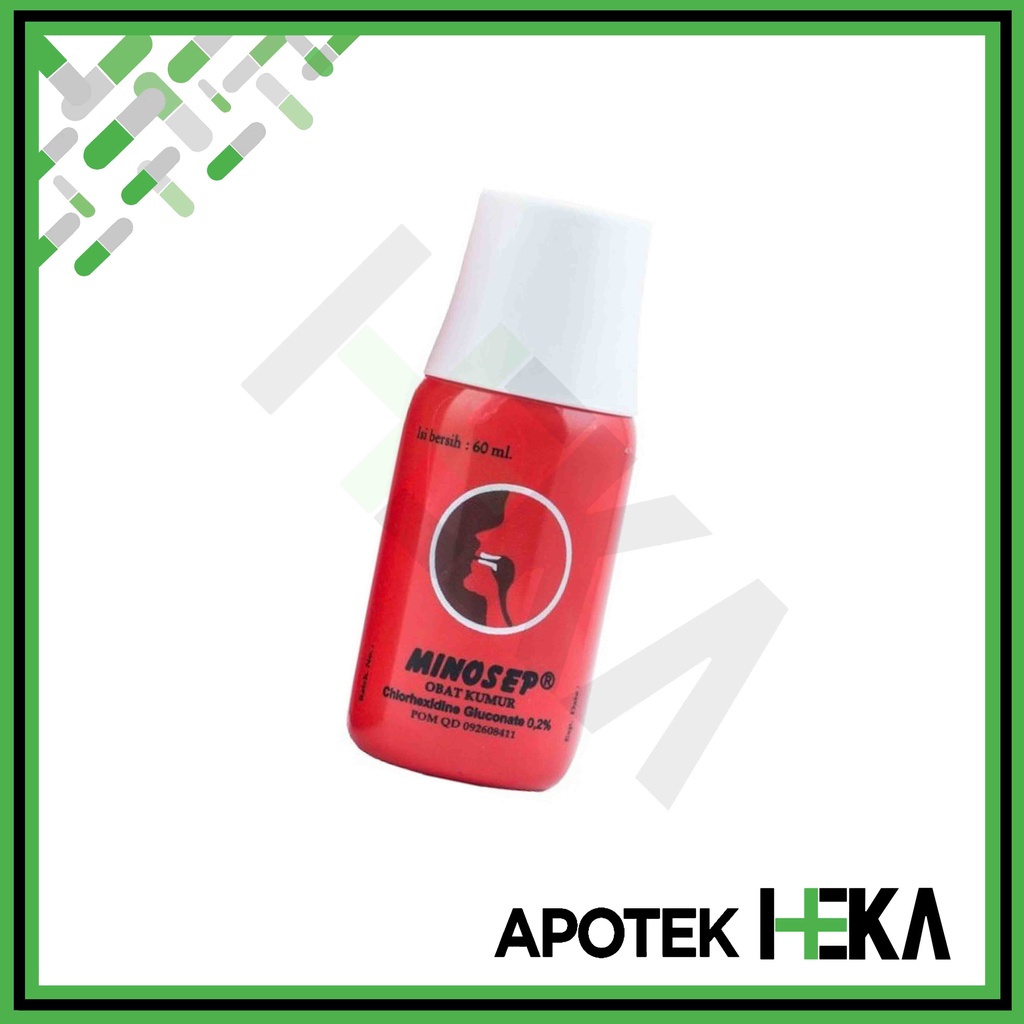 Minosep Obat Kumur 60 ml 0.1% 0.2% Hijau Merah (SEMARANG)