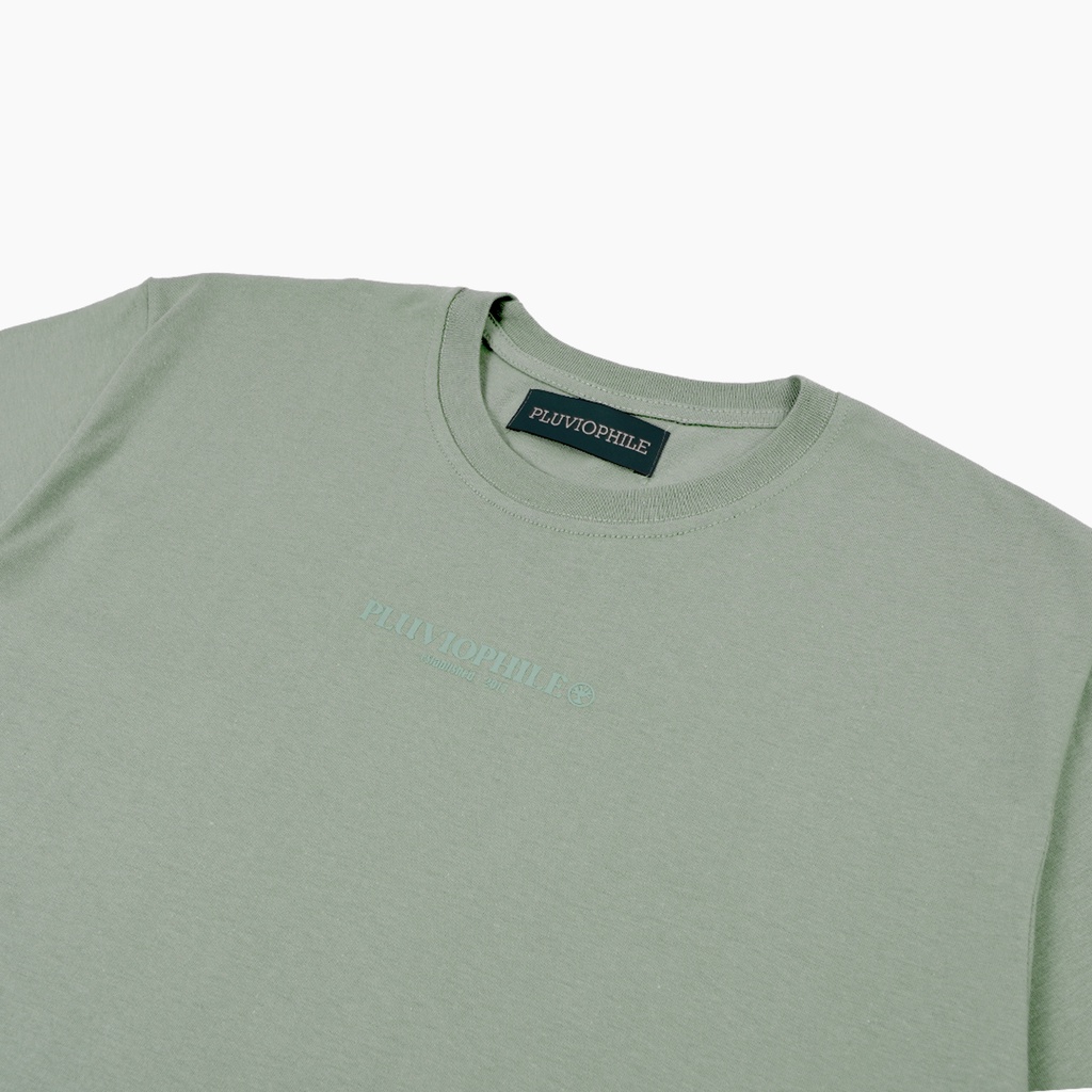 Pluviophile Tshirt kaos Basic oversize Beige Sage green