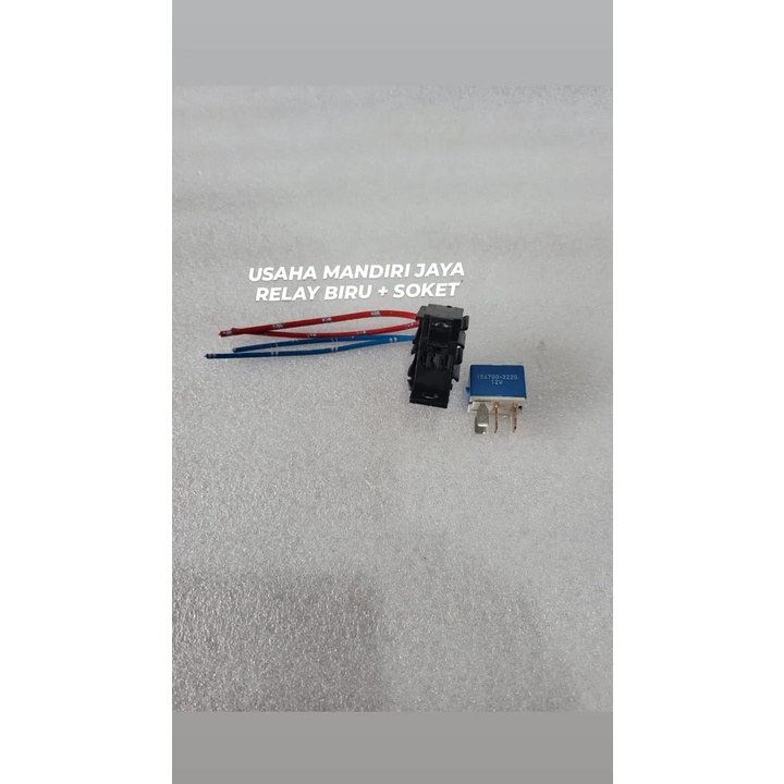 RELAY BIRU KOMPLIT + SOCKET RELAY AC BIRU 12V K4 1SET RUMAH SOKET