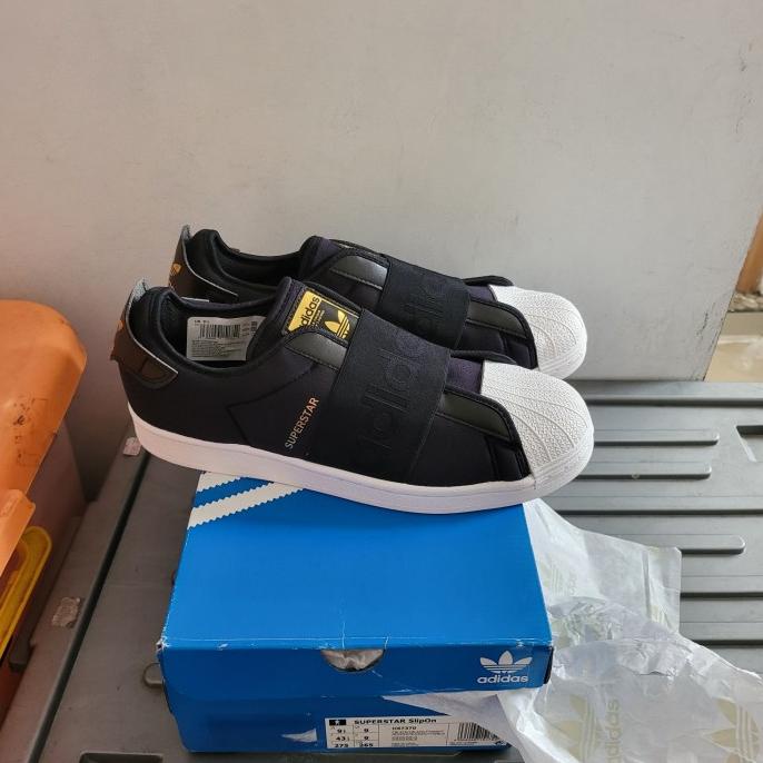 Adidas original superstar slip on black bnib resmi