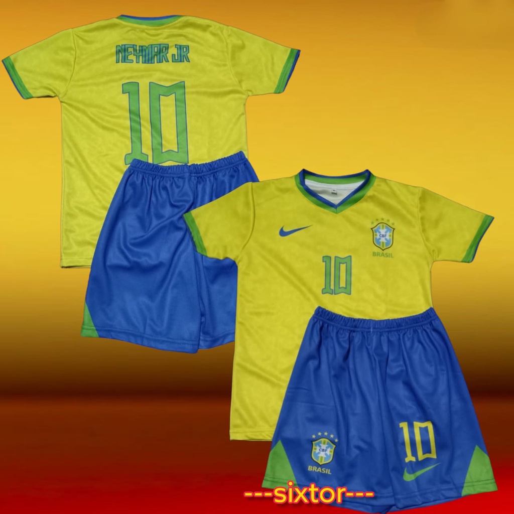 JERSEY BRAZIL HOME NEYMAR STELAN ANAK BOLA PIALA DUNIA