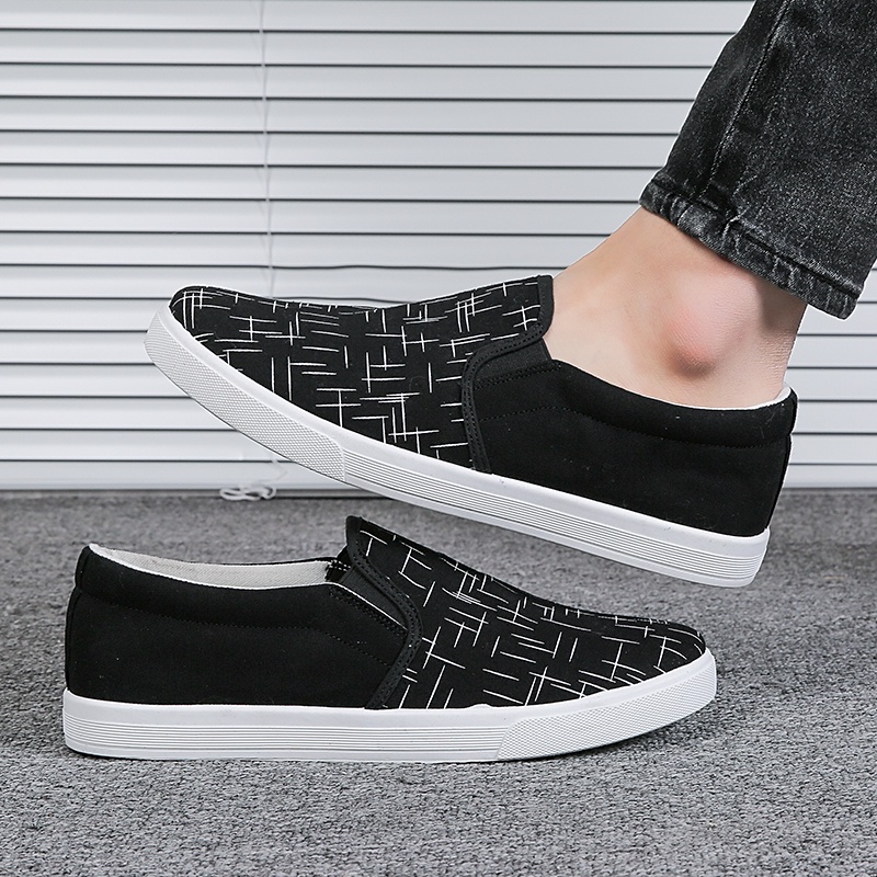 Mainland Sepatu Slip On Pria Casual Motif Simple Modern Sepatu Slop Outdoor Kekinian MC307