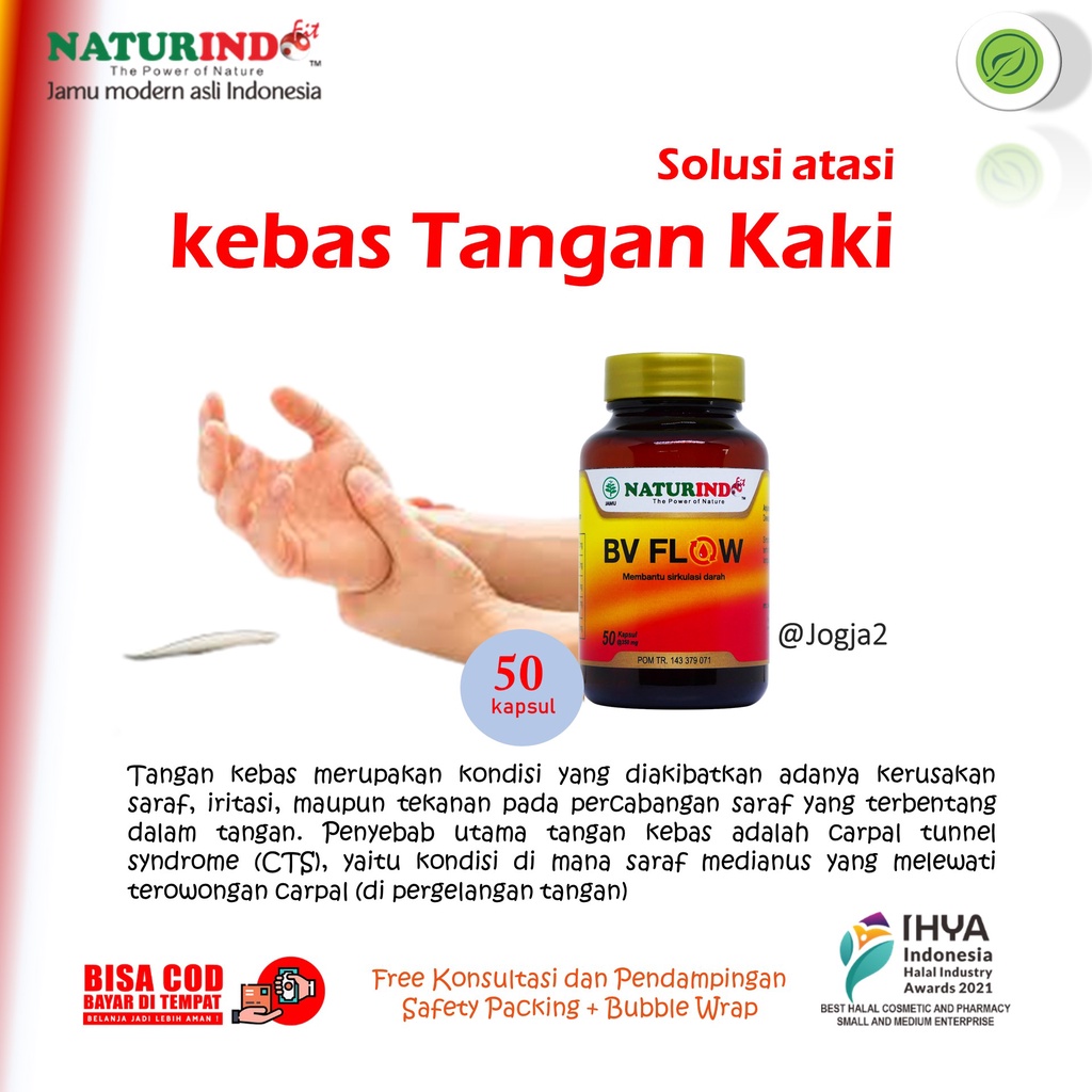 BV Flow Obat Herbal Kebas Tangan Dan Kaki Peredaran Darah Lancar BV Flow Naturindo