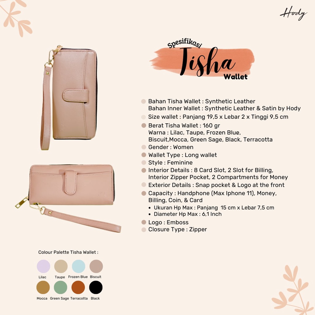 Hody Wallet Tisha Quality Premium - Dompet Wanita