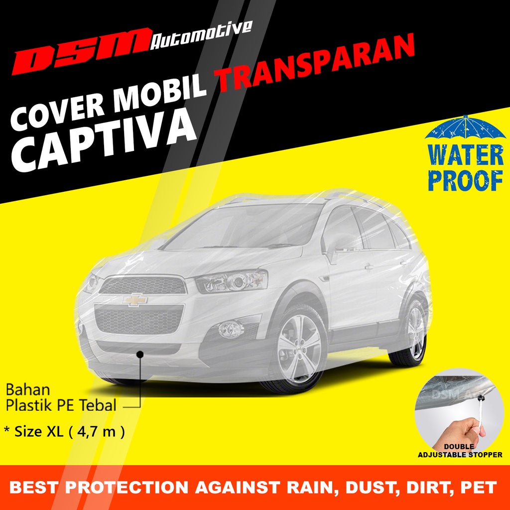 Cover Mobil Chevrolet Captiva Transparan / Plastik Tebal Waterproof Outdoor Indoor