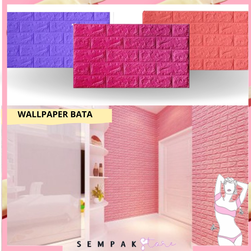 Jual SS Wallpaper Dinding Foam 3D Motif Batu Bata Polos Star Ukuran 37. ...