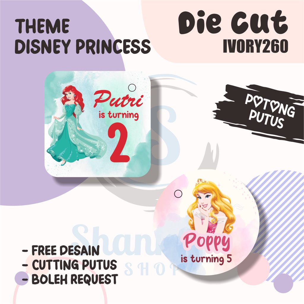 

Tag Bulat Kotak Ulang Tahun THEME DISNEY PRINCESS /Tag Label Ulang Tahun / Hangtag Hampers Custom