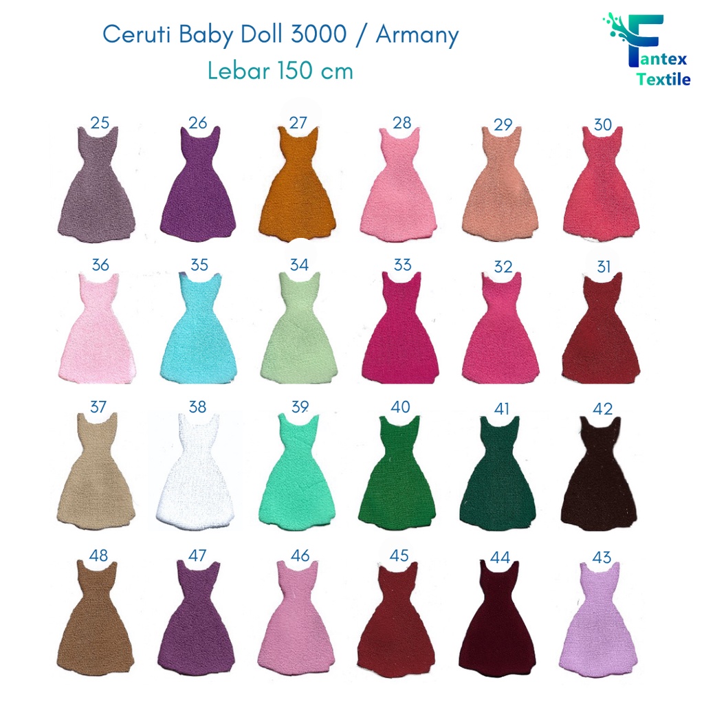 (HARGA PER 50 CM) Kain Ceruti Baby Doll 3000 Armani Premium Eceran per 50 cm 1/2 m meter