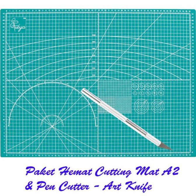 

[Paket Hemat] Cutting Mat A2 Double Sided + Pen Cutter Design Knife nov03