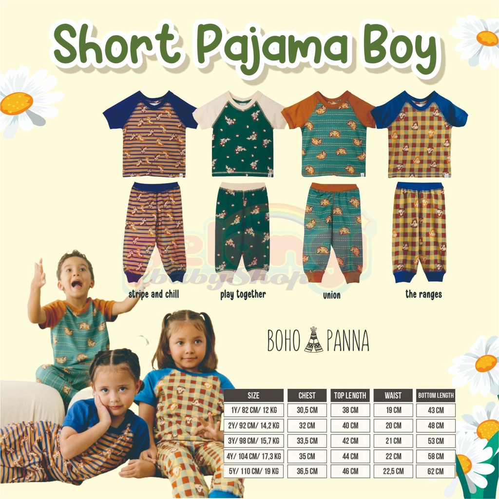 BOHOPANA | BOHO | BOHO PANNA SHORT PAJAMA BOY | PIYAMA BAYI ANAK DISNEY CHIP &amp; DALE