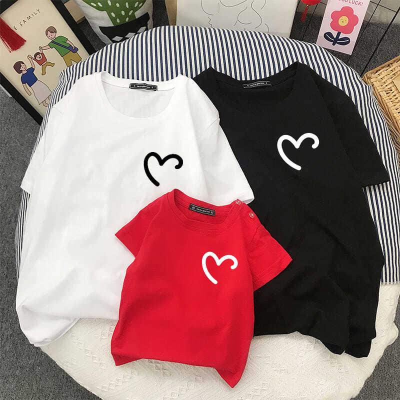 CUCI GUDANG TERBARU kaos keluarga ART LOVEkecil seragam bagus gambar hati simple kembar ibu bapak