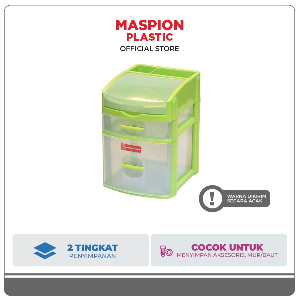 Maspion Laci Penyimpanan Mini Plastik 2 Susun Fancy Box S1L1