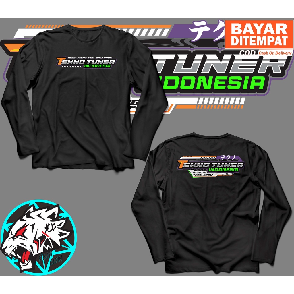 KAOS BAJU LENGAN PANJANG RACING TEKNO TUNER KEEP FIGHT FOR CHAMPION BIG SIZE JUMBO KAOS TEKNO TUNER