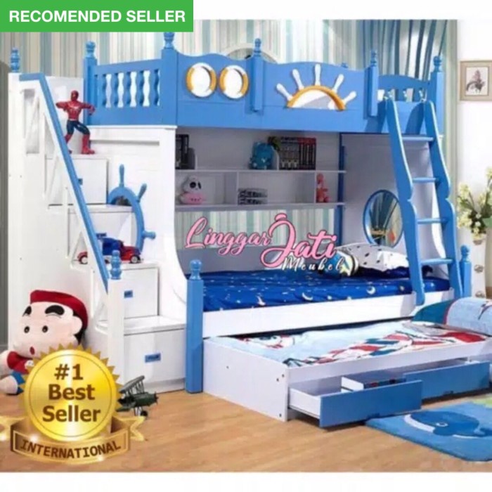 PJ1 Tempat Tidur Anak Tingkat Bed Tingkat Set Kamar Anak Bunk Bed Duco