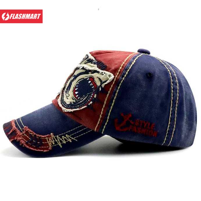 Flashmart Topi Baseball Cap Motif Bordir Shark - G139