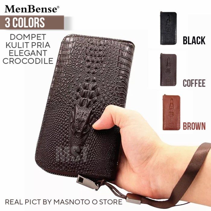 Dompet Pria Panjang Kulit Pria Motif Buaya Long Men Bense Mbs 8821 Cokelat S2B6 Dompet Keren Simple 
