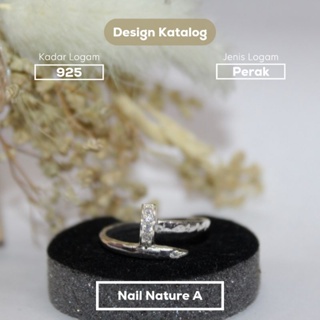 Image of wholegift jewellery - Cincin Perak 925 Asli Model Nail Nature A