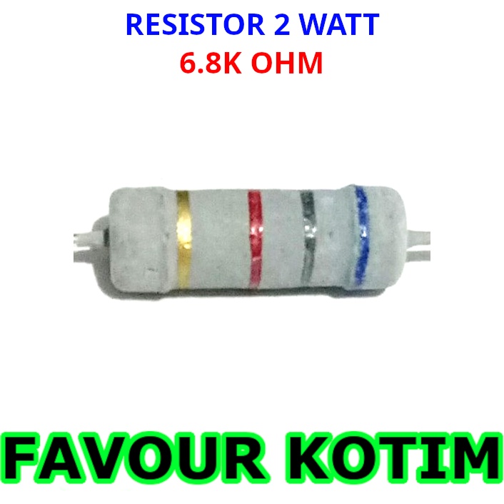 RESISTOR 6.8K 6,8K 6K8 OHM 2 WATT 2 W 2W 5 PERSEN FVKOTIM