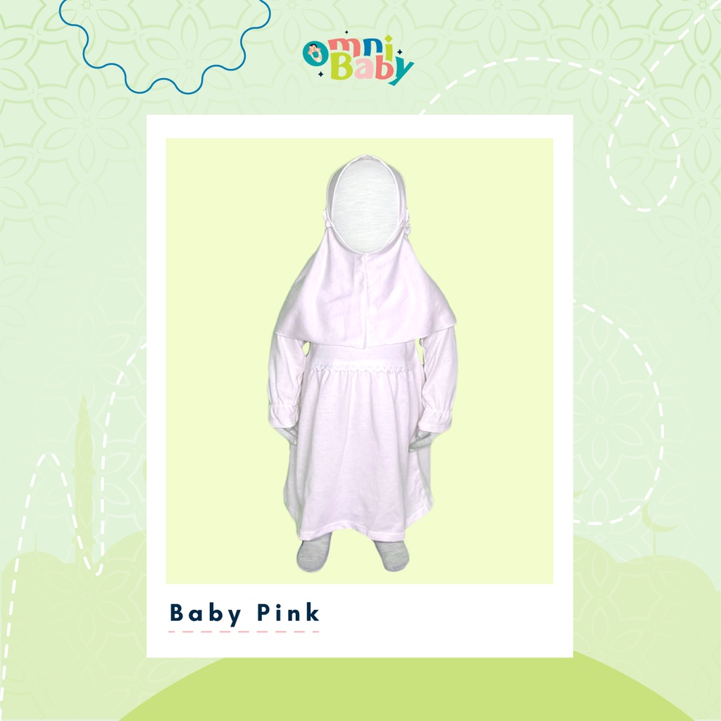 OmniBaby Gamis Bayi Perempuan 0-12 Bulan/ Pakaian Muslim Bayi Perempuan SNI