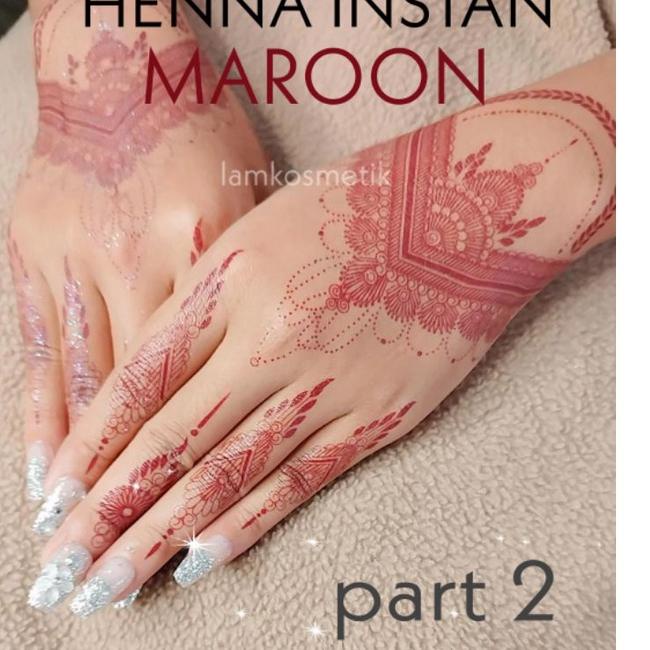 Terlaris HENNA INSTAN merah maroon / henna tempel / henna tato