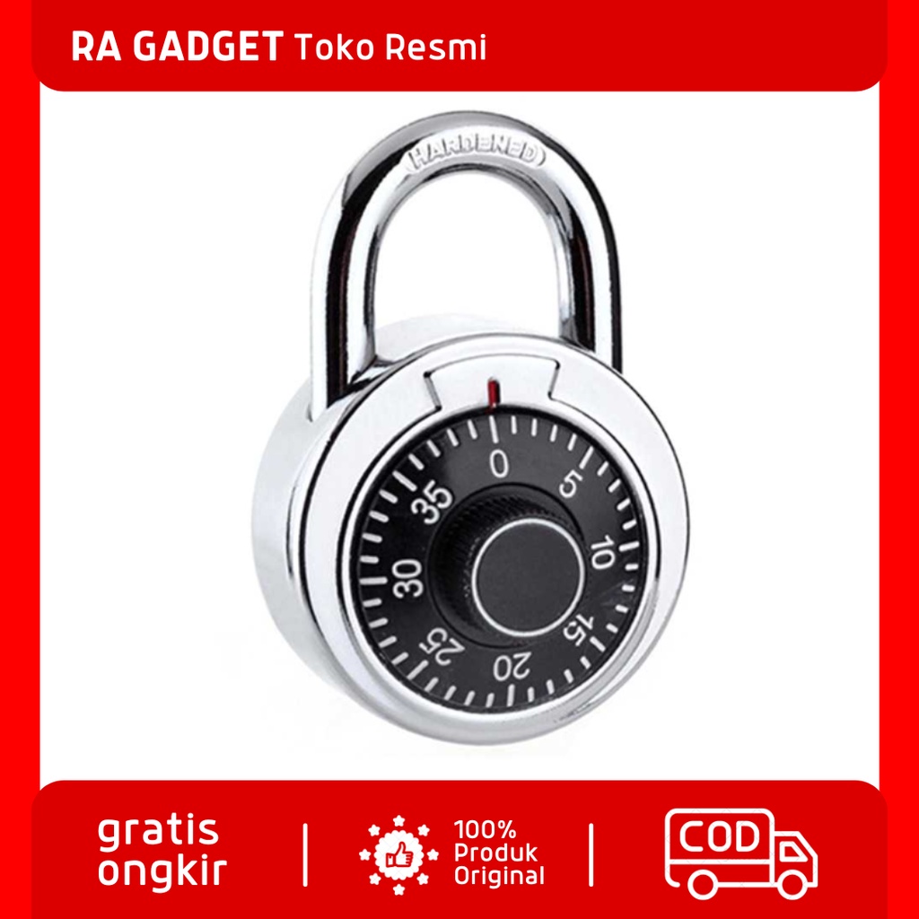 Gembok Brankas Brangkas Rotary Padlock Digit Combination Padlock / Gembok Putar Nomor Nomer Kode Kom