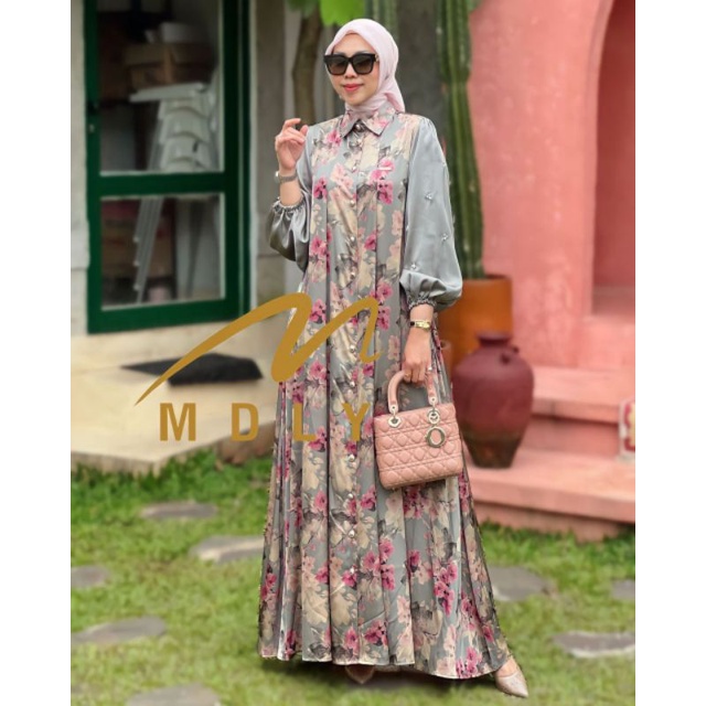 Fashion Dress Wanita Terbaru Nadine Lux dress Series 1 by Mdly gold
