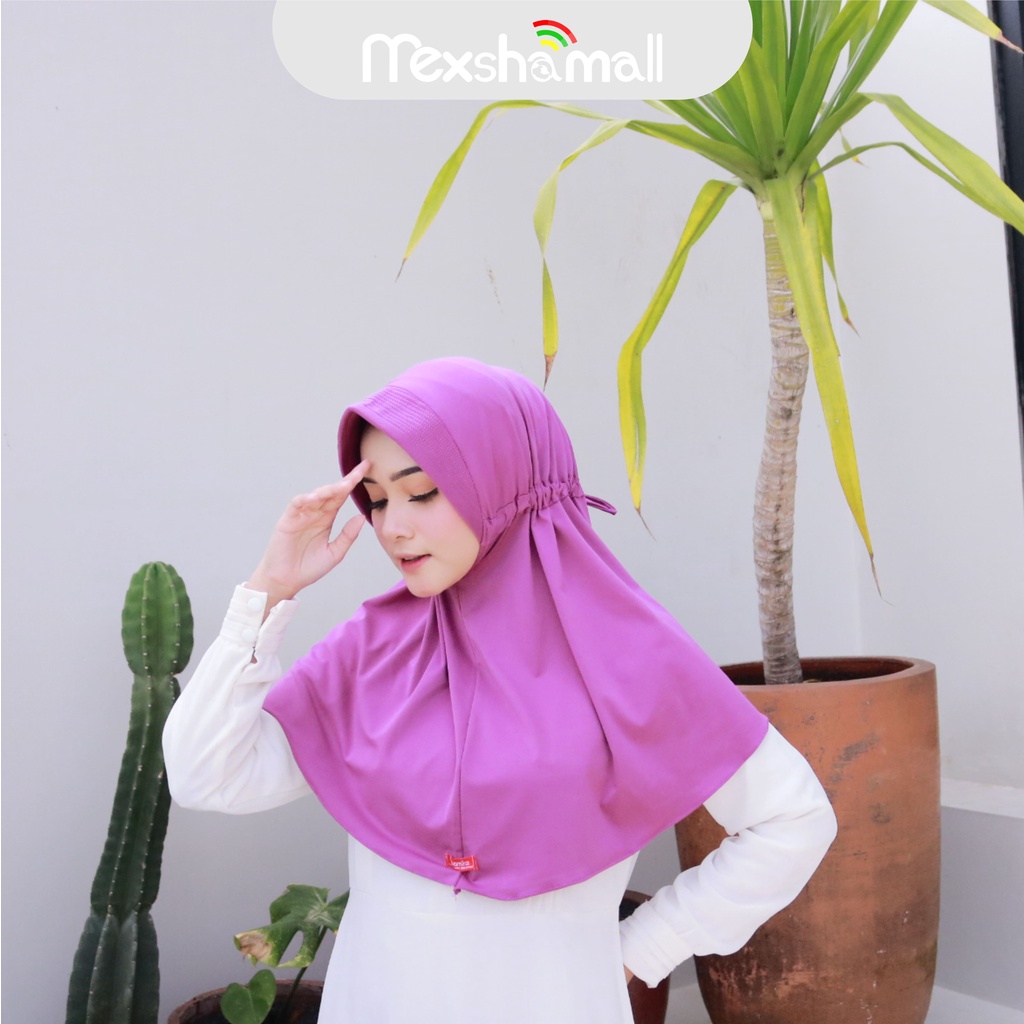 Jilbab Instan Serut Jokowi Jersey Premium I Kerudung Serut Polos Jersey By Shamira